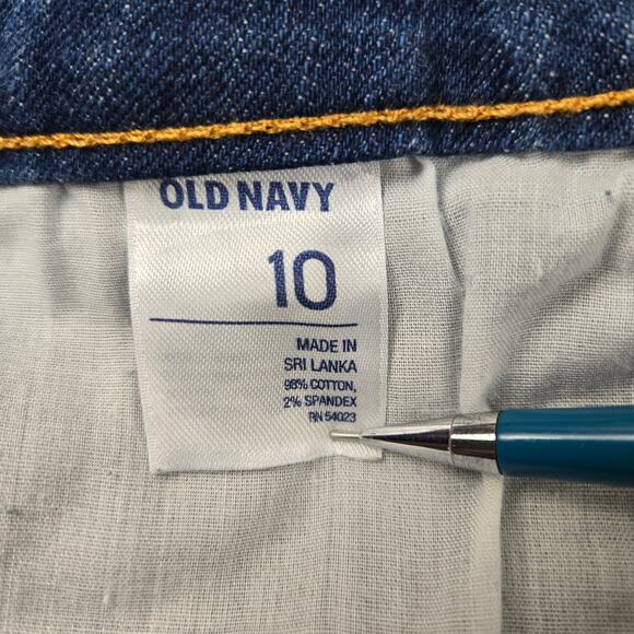 Old Navy Perfect Pencil Denim Skirt Yuki Dark Wash Back Vent size 10 Modest - Picture 7 of 9